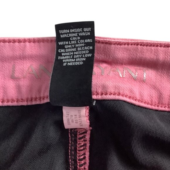 Lane Bryant Womens Super Stretch Ankle Skinny Jeans Size 26 Pink Rolled Hem - Picture 5 of 16